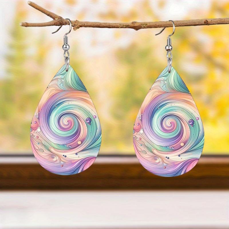Swirls PU Leather Earrings Elegant Charming Earrings Trendy Female Earrings Fashion Female Earrings Mother's Day Gifts Christmas Gifts