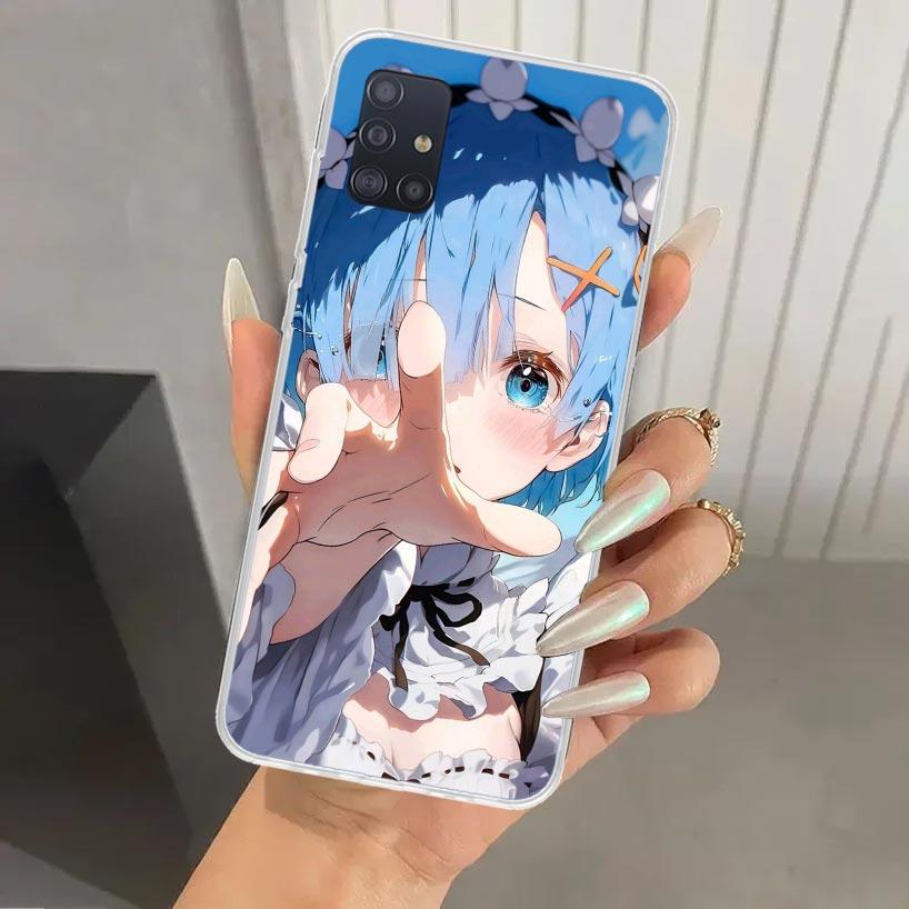 R-Rem Re Zero Anime Phone Case for Samsung Galaxy A52 A42 A32 A22 A12 A02S A72 A51 A50S A41 A31 A21S A71 A40 A30S A20S A10S A20E