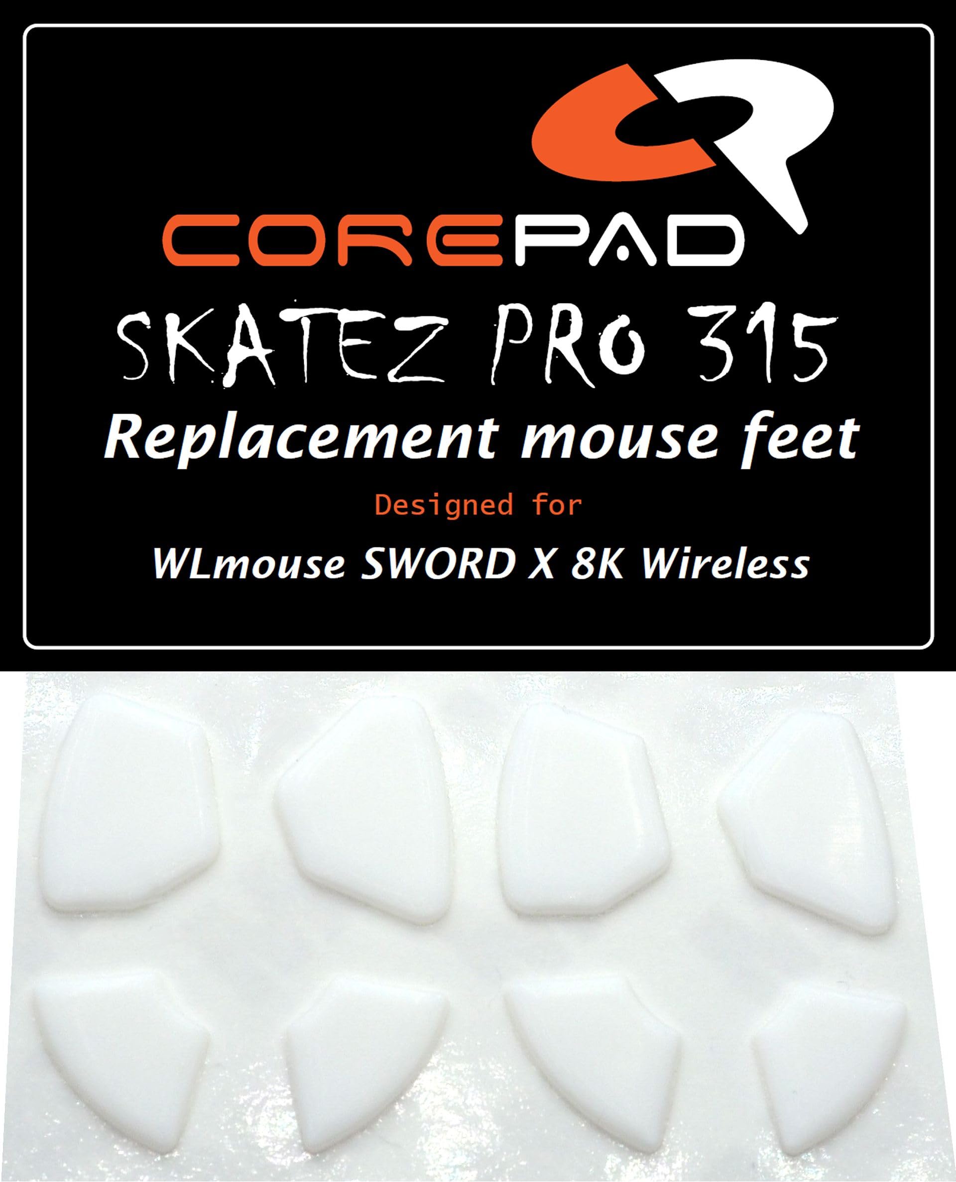 

Corepad Skatez PRO WLmouse SWORD X 8K Wireless Mouse Feet PTFE (2 sets) 100% білий