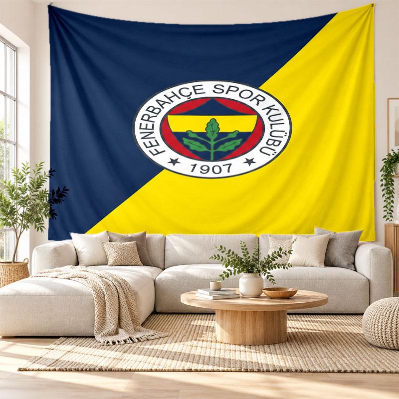 Fenerbahçe FC Wandteppich, Wandbehang aus weichem Stoff, Dekorative Kulisse für Schlafzimmer Heimwandkunst