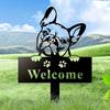 Metal French Bulldog Memorial Garden Stake Sign Yard Marker