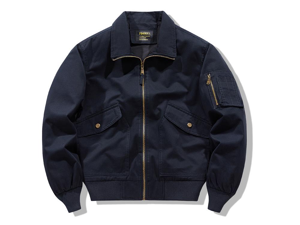 Men's Spring/Autumn Fashion Workwear Baseball Flight Jacket - Large Size Casual
