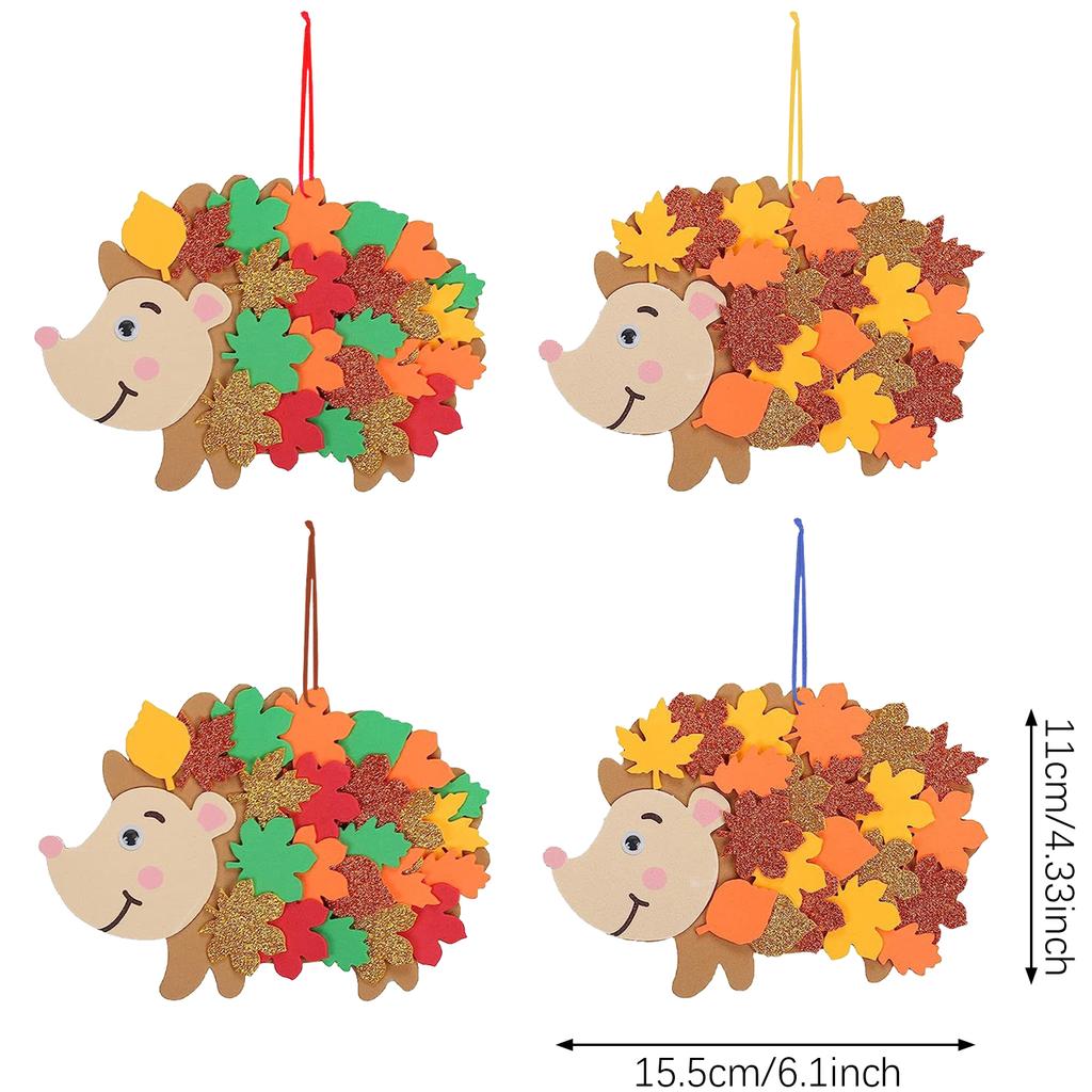 8pcs Hedgehog Foam Stickers Hedgehog Crafts Diy Sticker Autumn Art And Craft For Birthday Gifts Fall Thanksgiving Decoration