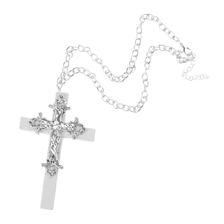 Vintage Gothic Collar Necklace Wooden Cross Pendant Necklace Streetwear Jewelry
