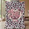Pink Ribbon with Leopard Print 1 Theme blanket Lightweight Warm Flannel Blanket Decorative Throw Blanket for Home Decoration