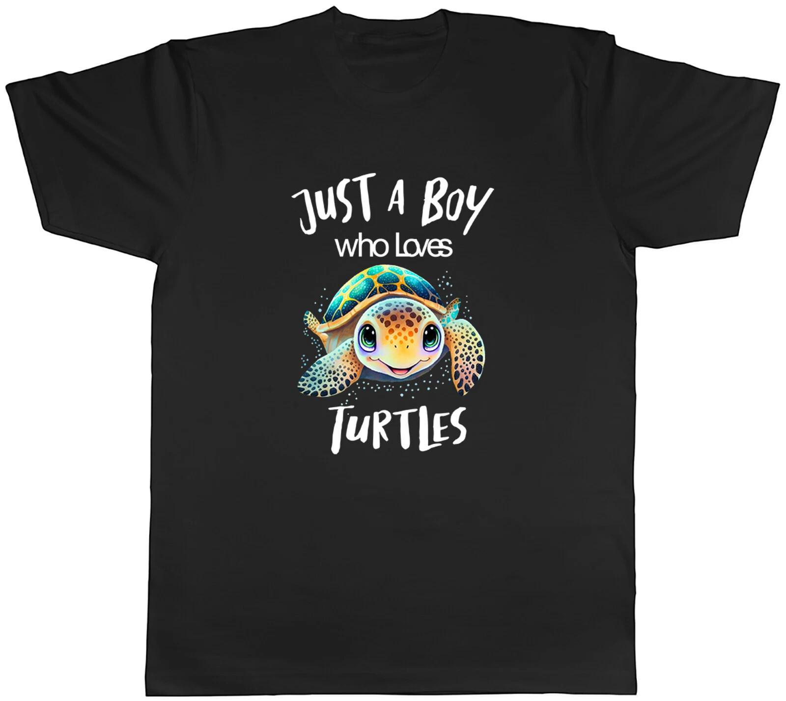 Turtle Mens T-Shirt Boys who Loves Turtles Unisex Tee Gift XXL
