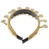 Iron Coin Elegant Headband Head Chain Belly Dance Hair Cosplay Accessory - Gold, 13x11cm