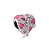 European New 925 Sterling Silver Pink Series Dog Paw Heart Enamel Fashion Beads Fit Original Bracelet For Women Jewelry Making
