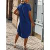 Plus Size Summer Women's Dress Fashion Solid Colour Short Sleeve Dresses Medium Length Shirt Dresses