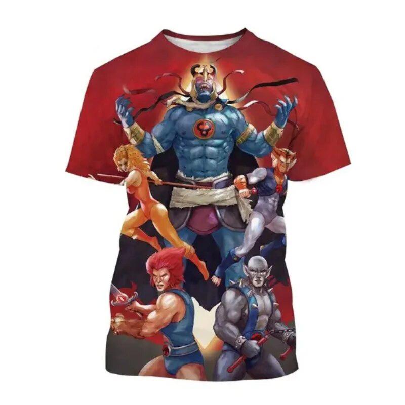 Summer Thundercats 3D Print T-Shirts Anime Streetwear Men Fashion Short Sleeve T Shirt O-Neck Male Tees Tops Clothing