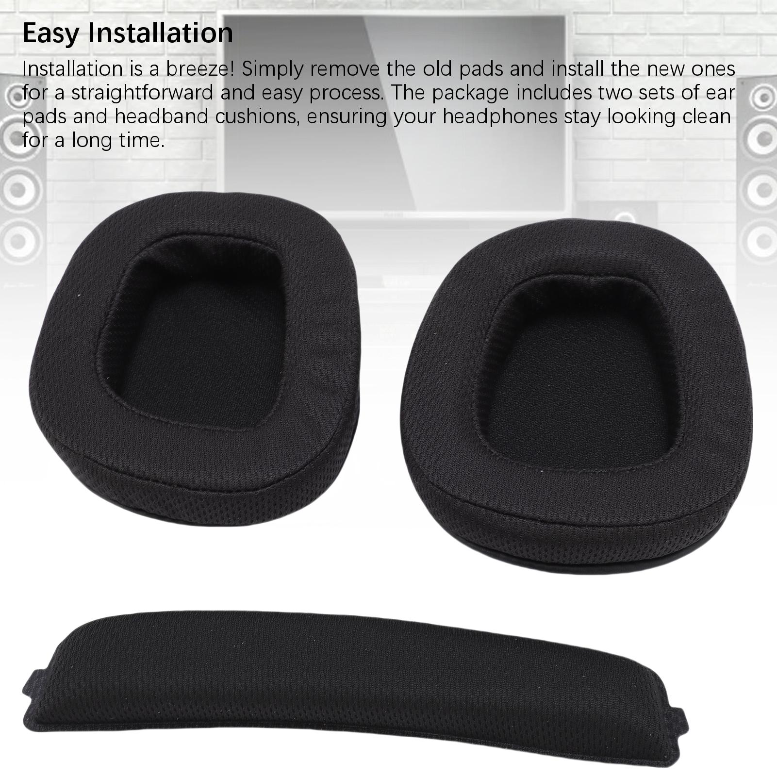 

2 Set Headband Cushion and Ear Cushions Set Replacement for G933 G935 G633 G635 G633S G933S Headset
