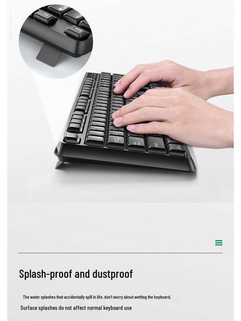 FV-K10 Silent USB Wired Keyboard for Business, Office, and Universal Use