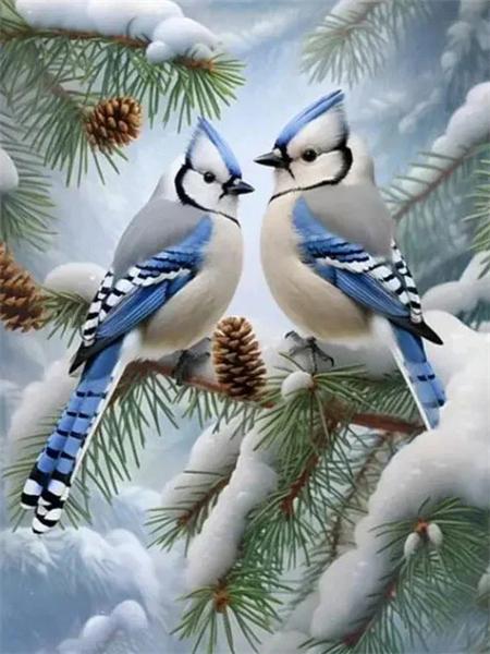 Diamond Art Painting Bird Animal 5D Diy Embroidery Mosaic Tree Snow Full Square Round Handmade Home Decor
