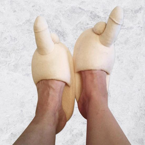 Yousheng 1 Pair Winter Slippers Non Slip Funny Modeling Men Women Fashion Creativity Plush Flat Slippers for Daily Life