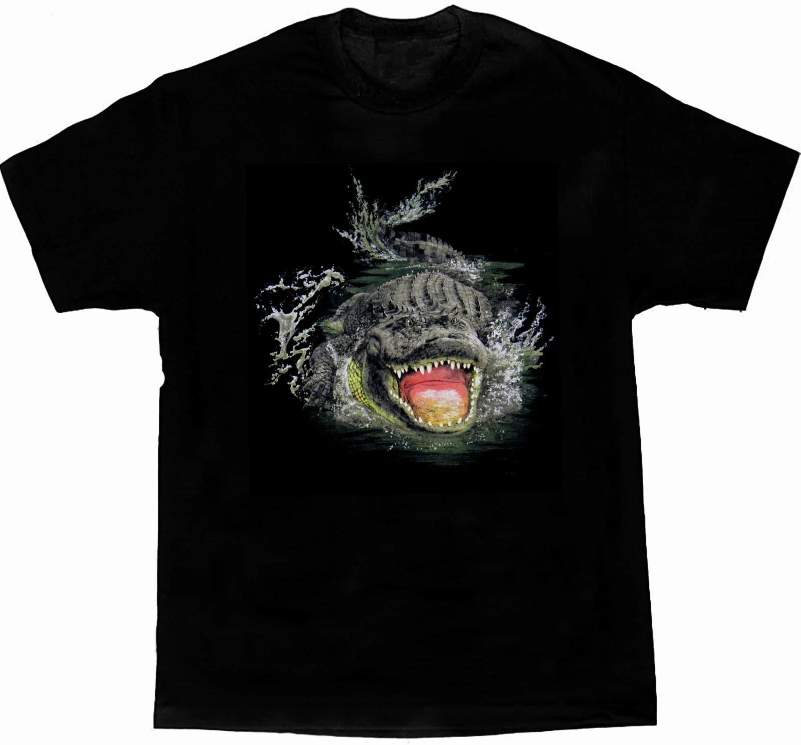 

Gator Encounter Alligator Swamp Reptiles Nature TShirt 100 Cotton ONeck Summer Short Sleeve Casual Mens Tshirt Size S3XL 4XL