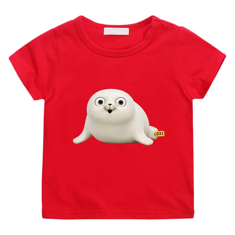 

100% Cotton Sealook Cartoon Print Children s T-shirt Cute Manga Kids Tops Sports Breathable O-neck Tees Toddler Summer Anime T-shirt Funny T-shirt 100