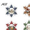 Lightweight Wooden Xmas Tree Hanging Set 4 Pcs Christmas Snowflake Ornaments, Rustic Decoration with Indoor Window Wall Ornaments Elk Village
