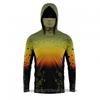 Mens Quick-Dry Ice Silk Long Sleeve UPF 50 Sun Protection Hooded Fishing Shirt With Integrated Face Cover