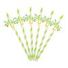 20Pcs Disposable Paper Straws, Hawaiian Palm Tree Party Drink Straws, Cocktail Paper Straws, Green Coconut Summer Decor