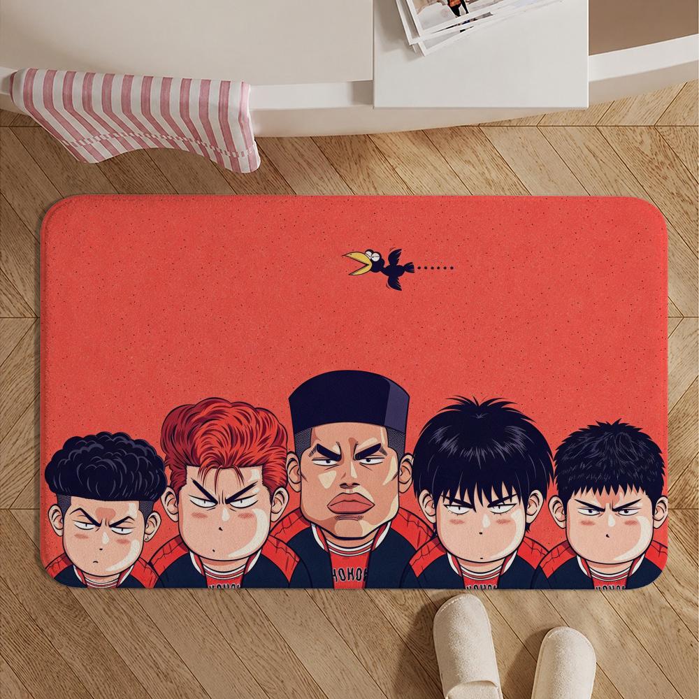 Anime-S-S-SLAM DU-NKS Floor Mat Soft Non-Slip Bath Mat, Bedside Carpet, Absorbent Doormat for Home