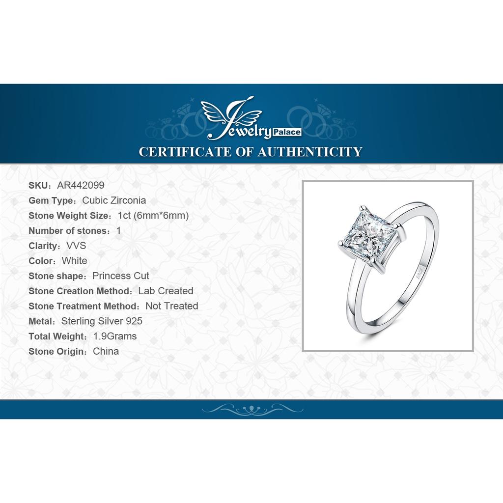 JewelryPalace 5A CZ Oval Solitaire Classic 925 Silver Wedding Engagement Ring for Woman Anniversary Gift Fine Jewelry