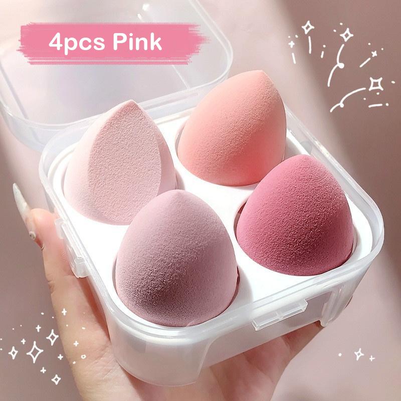 4pcs Makeup Egg Sponge Cosmetic Powder Puff Microfiber Sponge Egg Foundation Makeup Blender Beauty Tools with Box