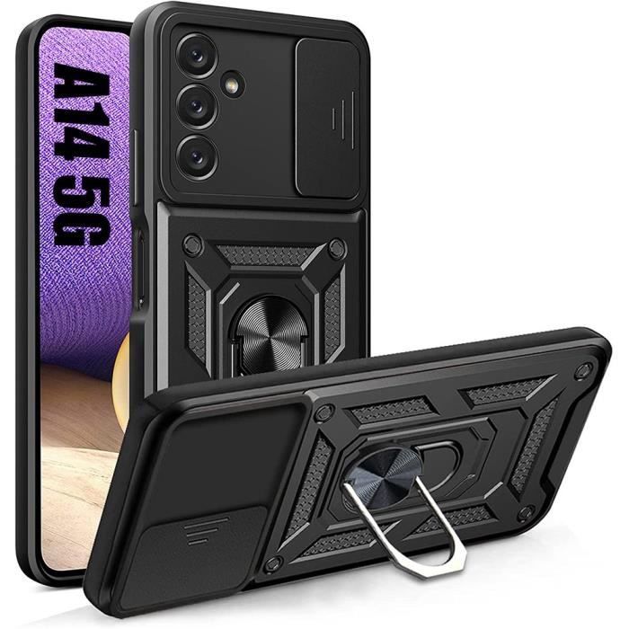 Case - BOOLING - for Samsung Galaxy A14 4G-5G - Shockproof - Back Stand - Camera Protection - Black