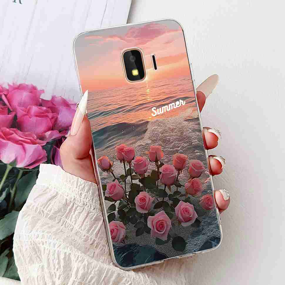 For Samsung Galaxy J2 Core 2018 Case Flower Dragon Soft Silicone TPU Back Cover For Samsung J2 Core J2 Pro 2018 Phone Cases Bags