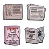 Unique Alloy Letter Newspaper Style Brooches For Fashionable Backpack Accessories
