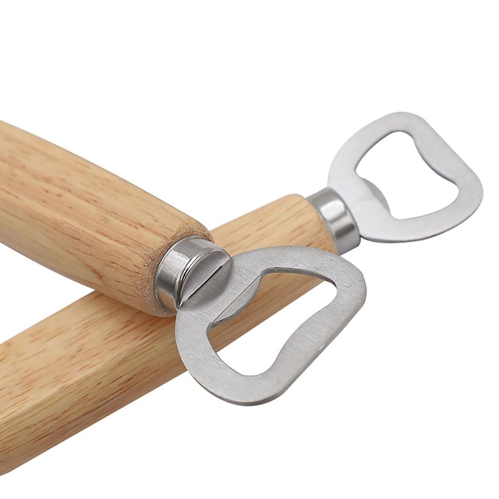 Premium 10-Pack Wood Handle Alloy Bottle Openers, Ideal for Parties, Home, Travel - Perfect Gift Choice