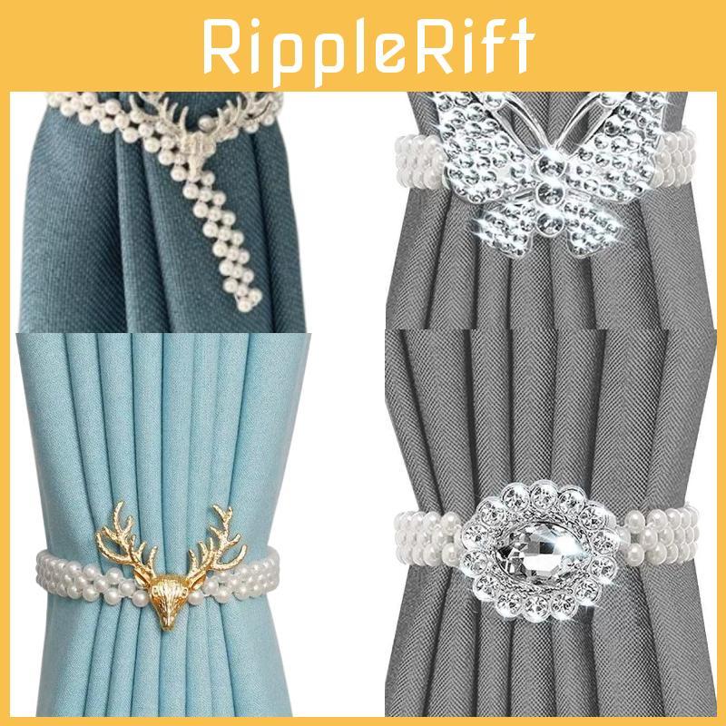 Deer Butterfly Shape Pearl Curtain Tieback For Living Room Bedroom Decorate