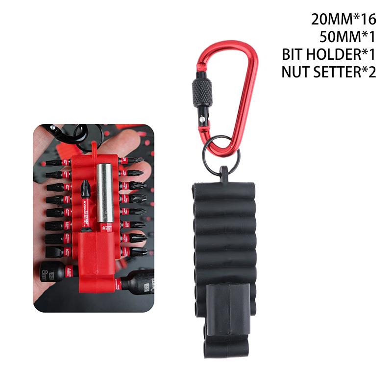 Portable Rubber Screwdriver Bit Holder With Carabiner Keychain Bits Holder Multi Cross Driver Bit Organizer Sleeve Holder