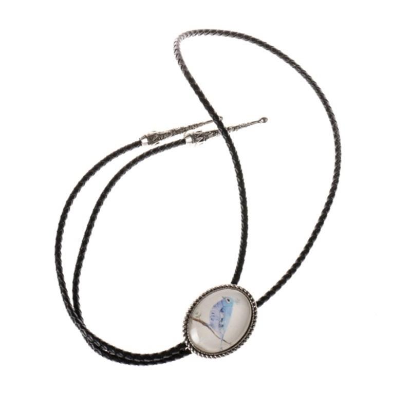 Панк Стиль Боло Галстук с Каменным Шармом Галстук Ожерелье Аксессуар для Костюма