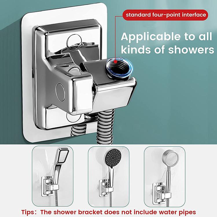 1pc Shower Head Holder Adjustable Wall Mounted Shower Holder Self-Adhesive Showerhead Handheld Bracket Bathroom Accessories