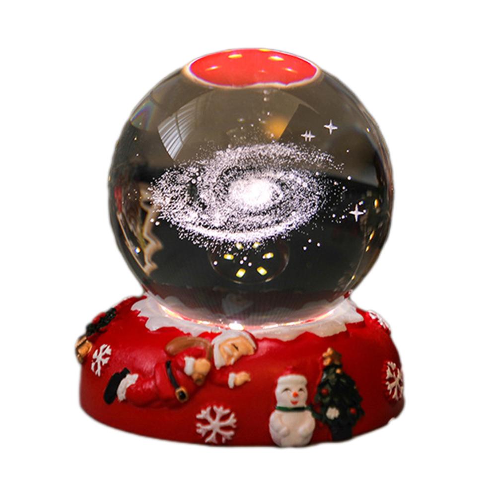 Christmas Crystals Balls Decor Bedside Desk Ornament Lights Bedroom Colorful Light Resin Night Light Christmas Decoration Gifts