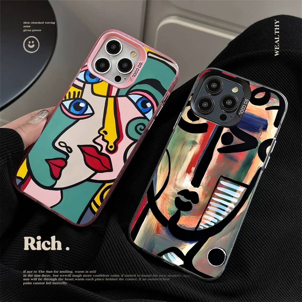 Picasso Abstract Art Painting For IPhone 13 14 15 16 17 Pro Max 11 12 Plus 17 Air Phone Case Color Matte Cover