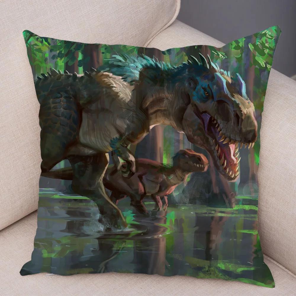 Car Sofa Home Pillowcase Jurassic Dinosaur Cushion Cover Decorative Wildlife Print