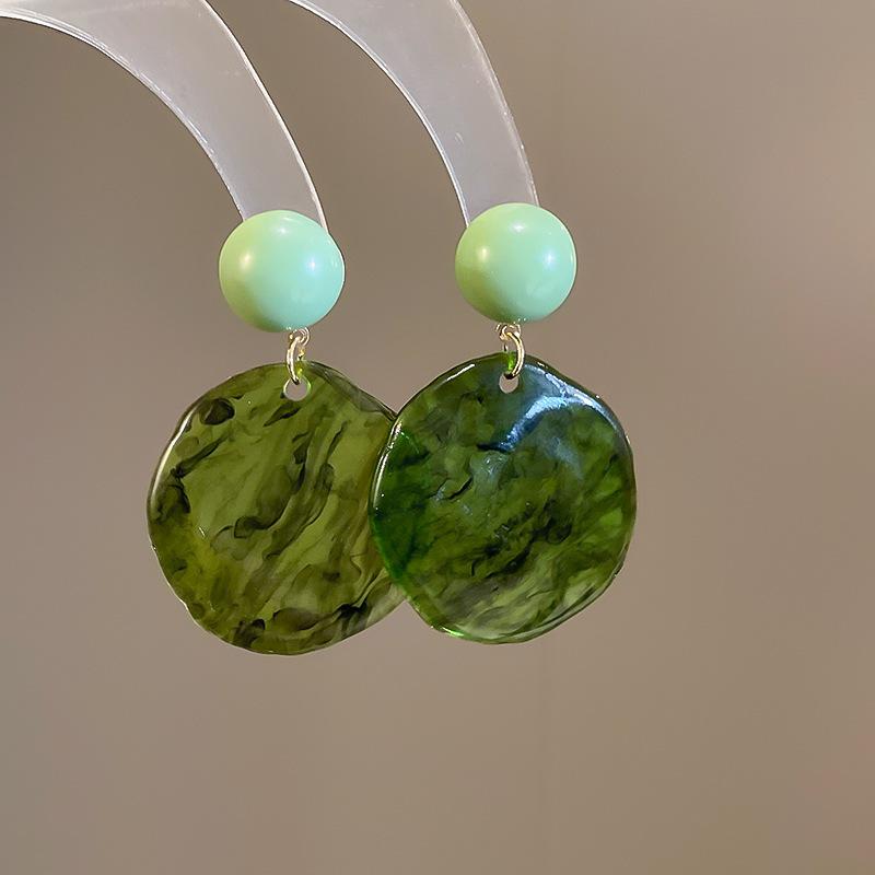 Dopamine Geometry Element Ring Earrings Women's Round Face Explosion Premium Sense Earrings Niche Design Stud Earrings Sweet Earrings
