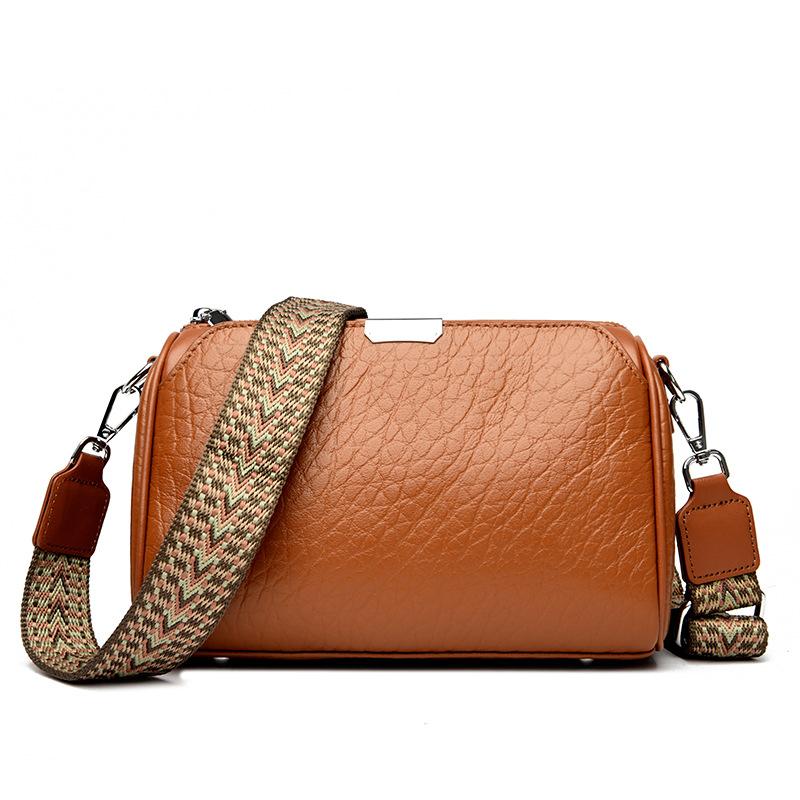 Leather women's bags New trendy fashion casual large capacity shoulder first layer cowhide messenger bag