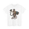 Unisex Adult T Shirt Steampunk Cat Unicycle Accordion Performance Funny Pet Tee