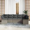 7 pièces de Canapé de Jardin avec Coussins Gris Clair en Rattan Poly, Canapé de Jardin 2 Places avec Rangements &amp; Coussins 3354181