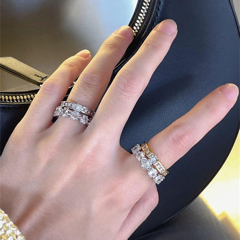 And Stylish Modern Geometric Copper Ring With Beautiful Split Crown Design Women For