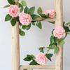 1PC Peony Flower Tea Flower Vine Green Plant Air Conditioner Pipe Decoration Rose Leaf Artificial Flower Vine Strip