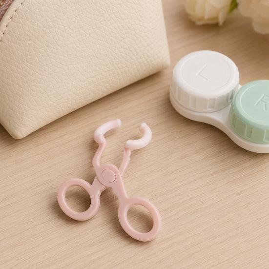 Contact Lenses Applicator Tool, Soft Silicone Contact Lens Insertion Tool with Eye Support Design, Portable Scissor-Style Holder, Contact Lens Remover