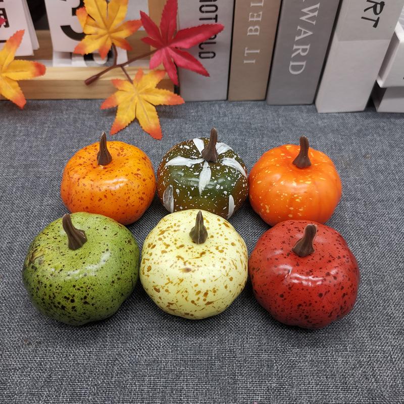 

6/12pcs Simulated Pumpkin Decoration 6cm Vegetable Model Yellow / White Halloween Family Party Atmosphere DIY Decorations