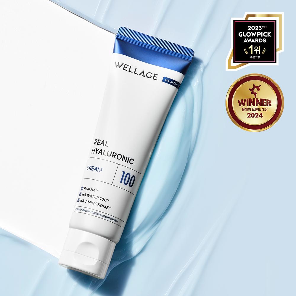 Wellage [Крем  Горячее Молоко ] Wellage Real Hyaluronic 100 Крем 50 мл