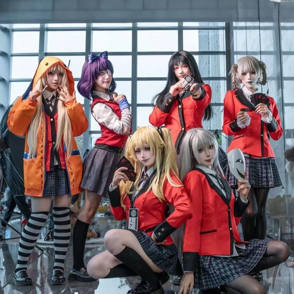 Anime Kakegurui Jabami Yumeko Cosplay Costume Halloween Sayaka Compulsive Gambler Japanese School Girls JK Uniform Halloween Cos