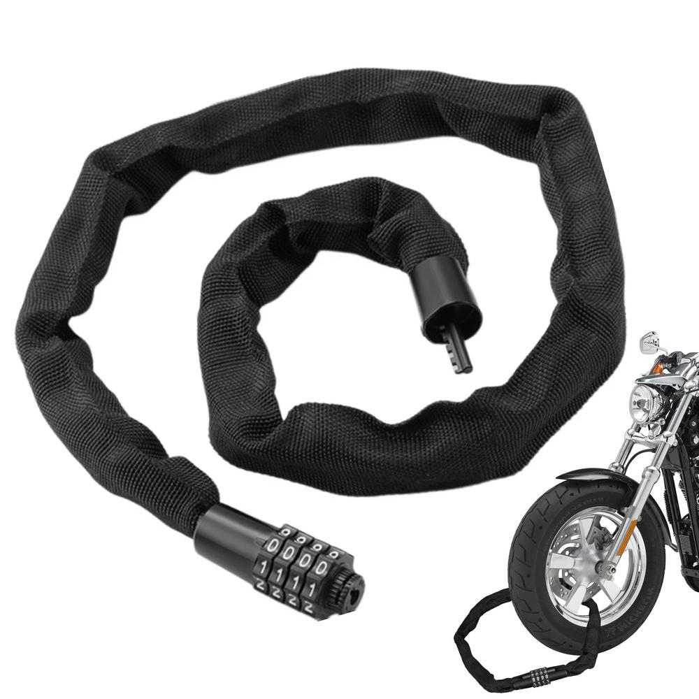 Bike Chain Locks Anti Theft Heavy Duty Bicycle Chain Lock 3.9 Feet Long Secure Chain Lock 4-Digit Combination Lock For Bikes Bic
