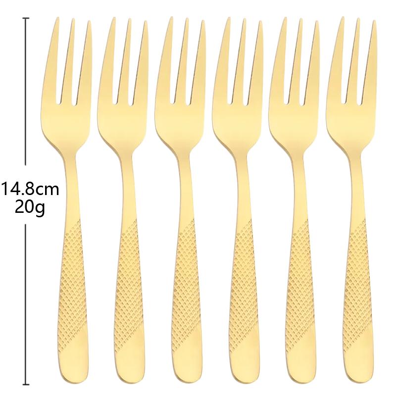 

6 шт. столовых приборов из нержавеющей стали, вилка для фруктов, красочные вилки для торта с длинной ручкой, чайные ложки, набор для вечеринки в отеле