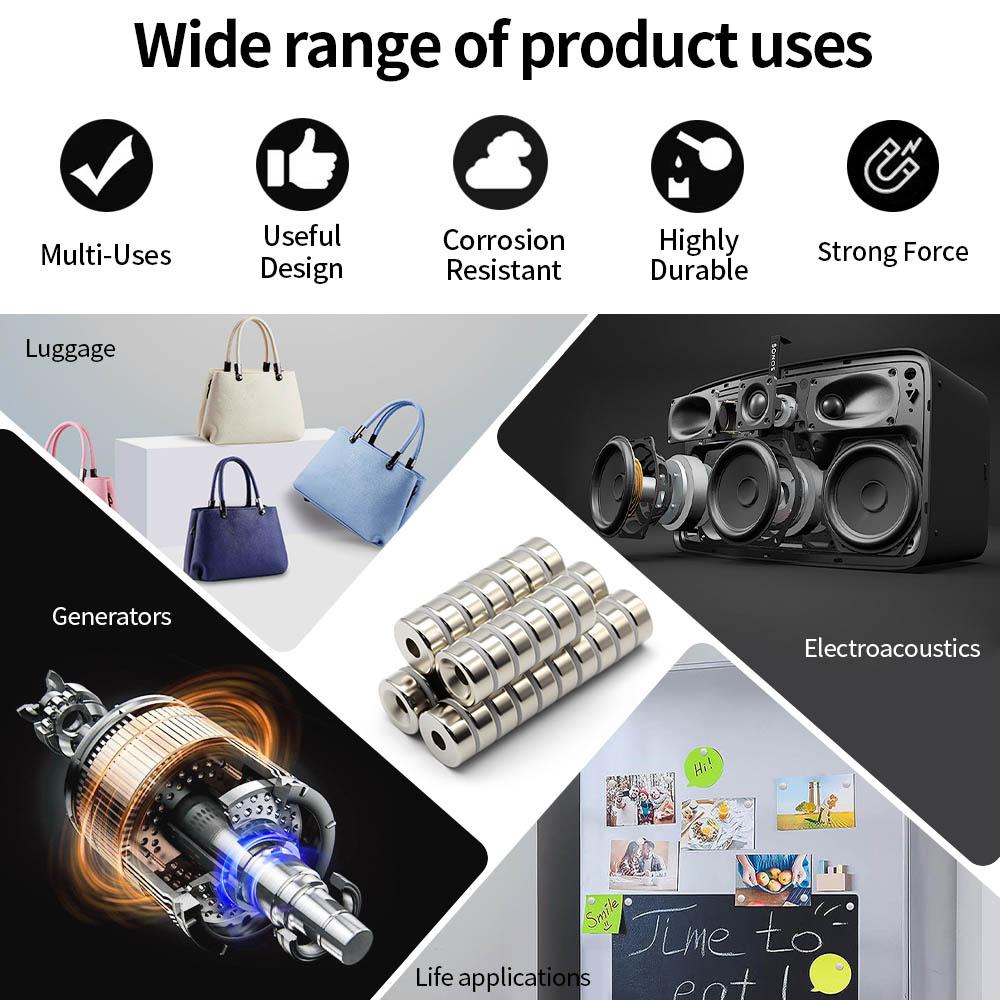 20x8-6mm Super Strong Neodymium Magnet N35 NdfeB Permanent Magnetic imanes Round With Holes Powerful Magnets Refrigerator Magnet